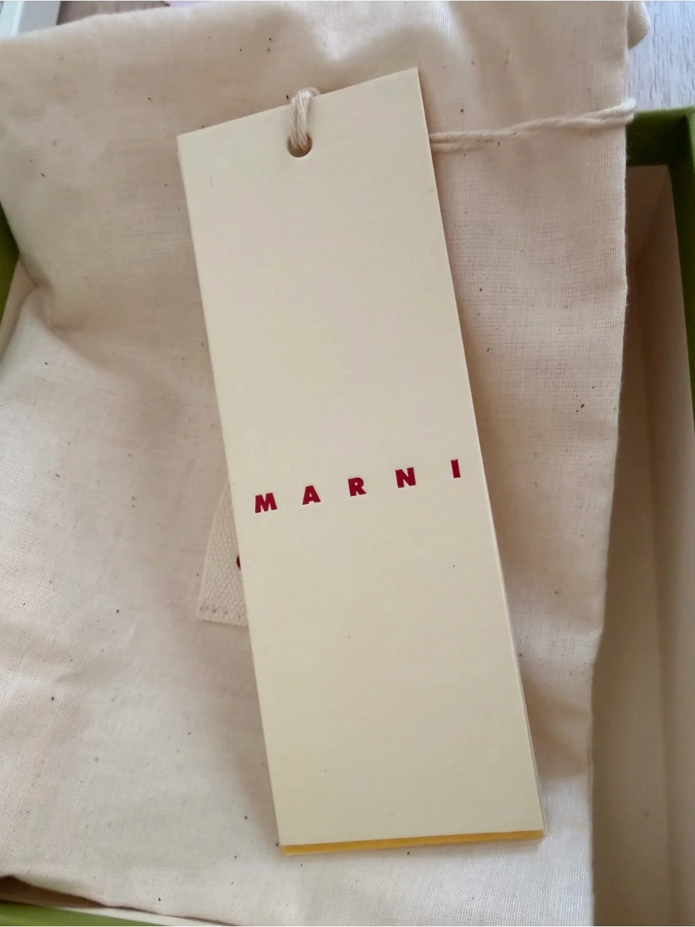 Marni Two-Tone Diagonal Leather Wallet in Cream and Dark Brown with Blue Logo